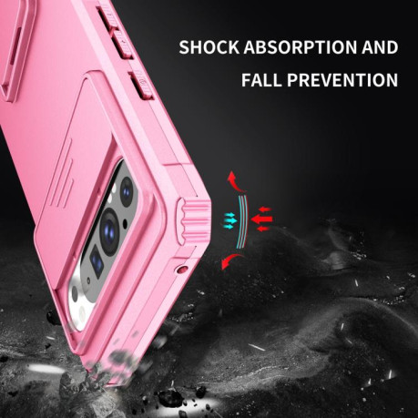 Протиударний чохол Stereoscopic Holder Sliding для Google Pixel 9 Pro XL - рожевий