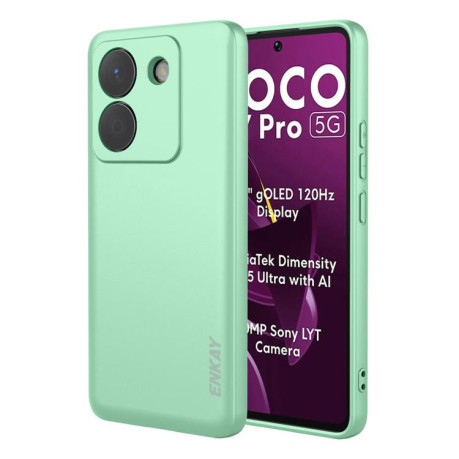 Силиконовый чехол ENKAY Liquid Silicone на Xiaomi Poco M7 Pro - зеленый