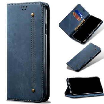Чехол-книжка с джинсовой тканью casual на Realme C21Y/C25Y - синий