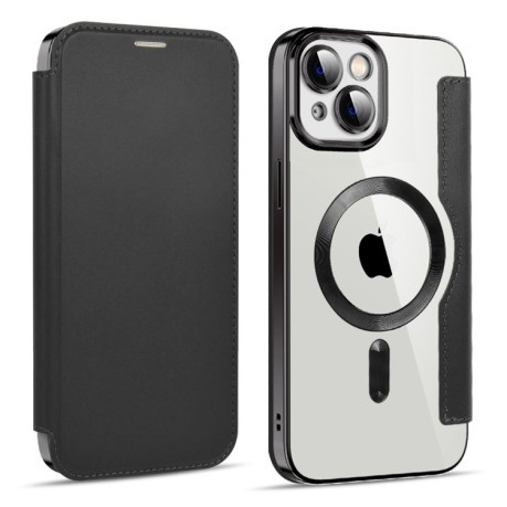 Ударозахисний чохол MagSafe Magnetic RFID Anti-theft Leather для iPhone 15 - чорний