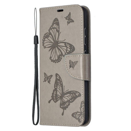 Чехол-книжка Butterflies Pattern на Samsung Galaxy A52/A52s - серый