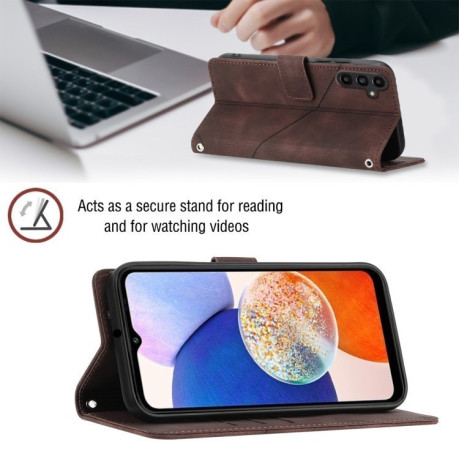 Чохол-книжка Skin-feel Embossed для Samsung Galaxy A25 5G/A24 - коричневий