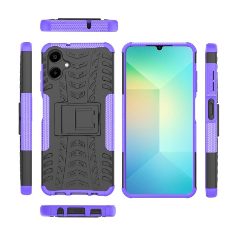 Протиударний чохол Tire Texture на Samsung Galaxy A06 4G - фиолетовый