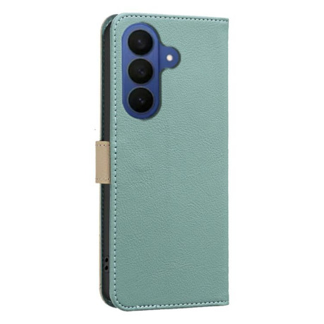 Чехол-книжка Splicing Color Hollow Flower Pattern RFID на Samsung Galaxy A37 5G — зелёный