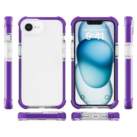 Чохол Acrylic + TPU Transparent для iPhone 16e - фіолетовий