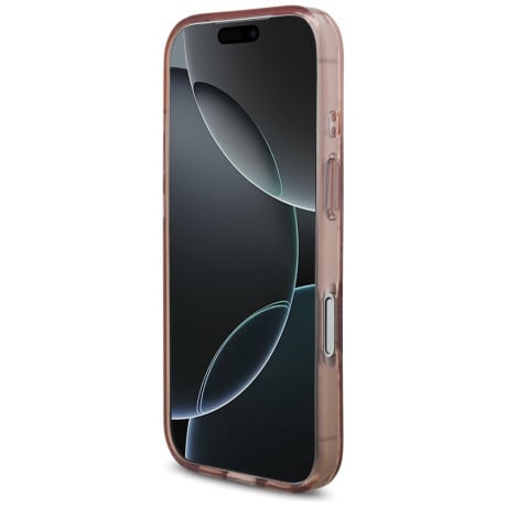 Оригінальний чохол Guess IML Flowers Pearl Strap з MagSafe на iPhone 17 Pro - Pink