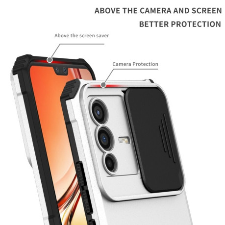 Чохол протиударний Stereoscopic Holder Sliding для Vivo V23 5G - білий