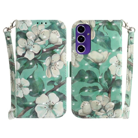 Чохол-книжка Crystal 3D Shockproof Protective Leather для Samsung Galaxy S24 FE 5G - Flower
