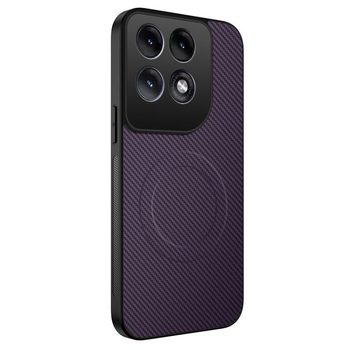Магнітний чохол Wanlonfeng серії TQ з текстурою карбону на Motorola Edge 70 Pro 5G — фіолетовий