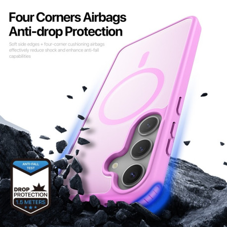 Чохол DUX DUCIS Yind Series MagSafe TPU Hybrid PC  для Samsung Galaxy S25 5G - рожевий