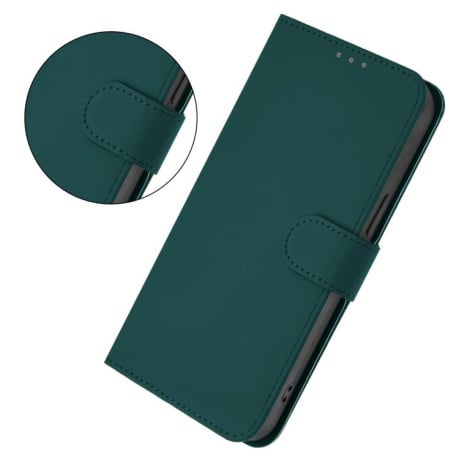 Чехол-книжка с мягким покрытием (Skin Feel) со шнурком на Samsung Galaxy A07 4G - зеленый