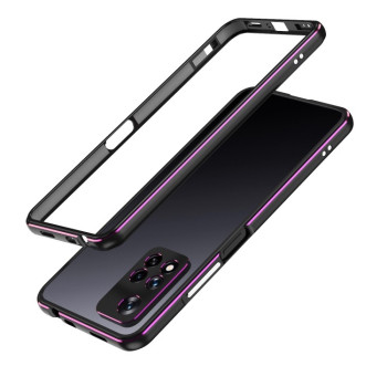 Металлический бампер Aurora Series для Xiaomi Redmi Note 11 Pro 5G (China)/11 Pro+ - черно-фиолетовый