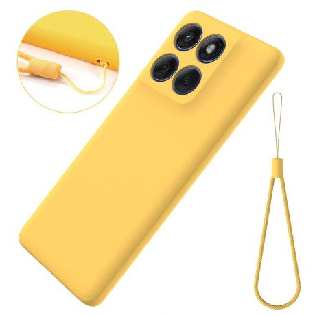 Силиконовый чехол Solid Color Liquid Silicone на Motorola Edge 60 Pro+ - желтый