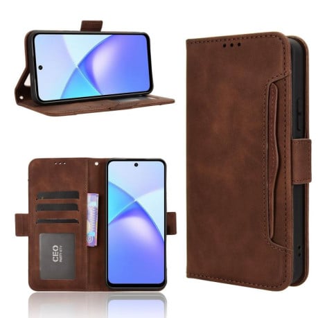 Чохол-книжка Skin Feel з м'якою фактурою Calf на Infinix Smart 10 Plus 4G - коричневий