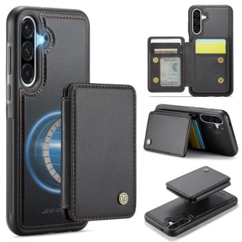 Чехол JEEHOOD J05 Business Magnetic Style RFID Leather для Samsung Galaxy A36 - черный