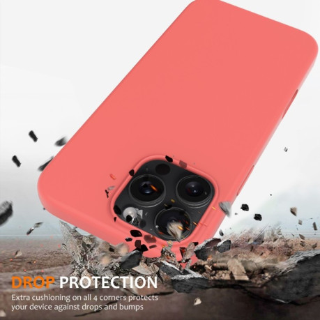 Силіконовий чохол Shockproof Silicone Magsafe для iPhone 16 Pro Max - оранжево-рожевий