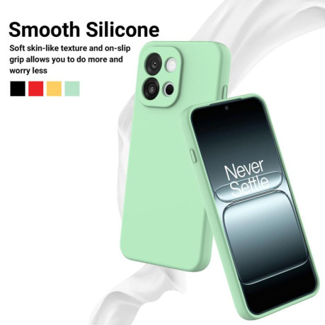 Силиконовый чехол Solid Color Liquid Silicone на OnePlus 13T - зеленый