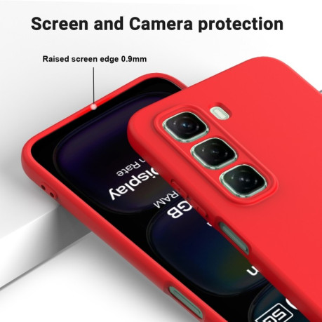 Силіконовий чохол Solid Color Liquid Silicone на Infinix Hot 50 4G - червоний