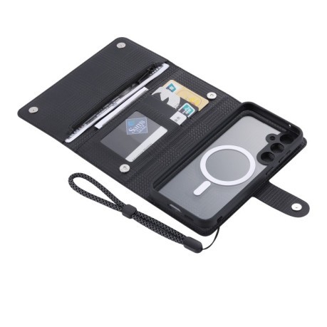 Чохол-книжка ViLi GHB Series MagSafe Magnetic Zipper Leather для Samsung S23 FE - чорний