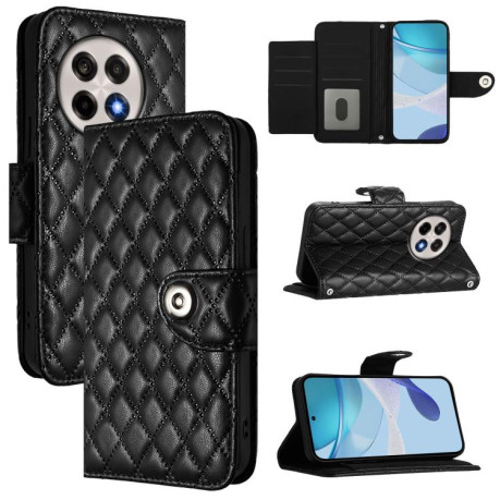 Чохол-книжка Rhombic Texture Flip Leather для OnePlus 13R/Ace 5/Ace 5 Pro - чорний