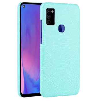 Ударопрочный чехол Crocodile Texture на Samsung Galaxy M51 - голубой