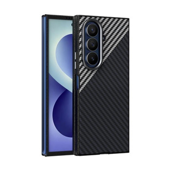 Карбоновый чехол ABEEL C Carbon Fiber Series фактура 6D Micro Relief с MagSafe на Samsung Galaxy Fold8 Ultra 5G — чёрный/серый