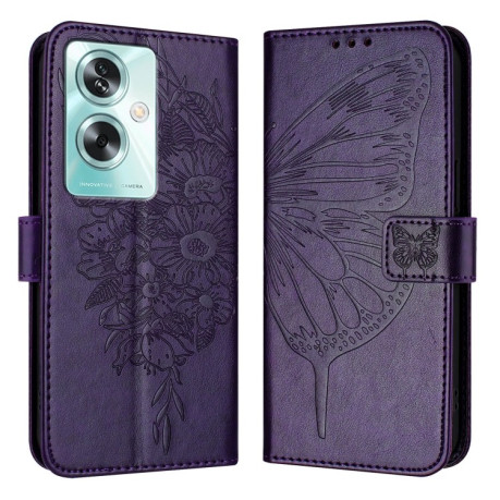 Чехол-книжка Embossed Butterfly для OnePlus Nord N30 SE - фиолетовый