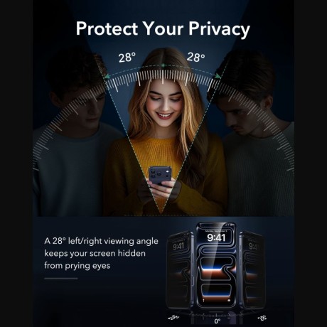 Комплект захисного скла ESR UltraFit Armorite Privacy 2-Pack для iPhone 18 Pro Max