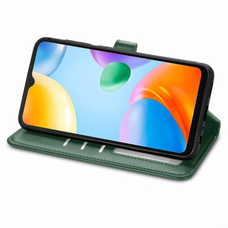 Чехол-книжка Retro Solid Color на Xiaomi Poco C40/Redmi 10c - зеленый
