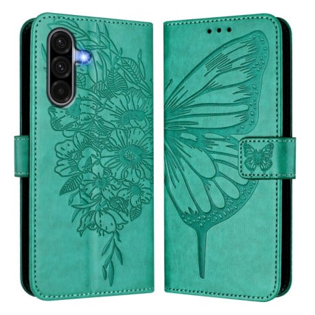 Чохол-книжка Embossed Butterfly  для Samsung Galaxy A56 5G - зелений