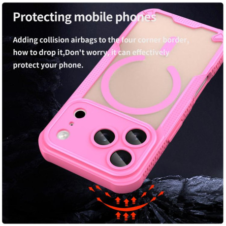 Противоударный чехол Armor Glaze MagSafe Magnetic для iPhone 17 Pro Max - розовый
