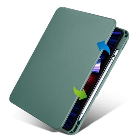 Чехол-книжка Acrylic 360 Degree Rotation Holder Leather для iPad Pro 13 2024 - зеленый