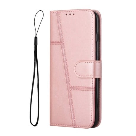 Чехол-книжка Stitching Calf Texture для Xiaomi 14T - розовое золото