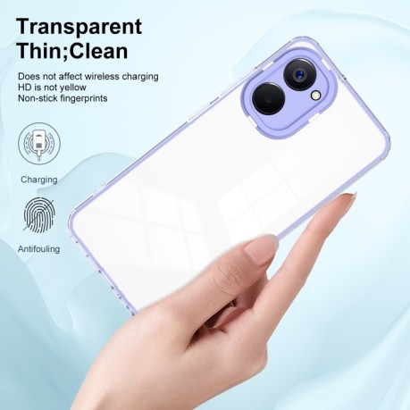 Противоударный чехол Clear Color Frame для Realme 10 4G - фиолетовый