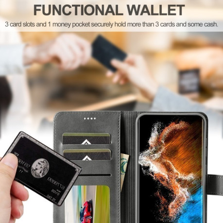 Чохол книжка LCIMEEKE Calf Texture  для Samsung Galaxy S25 5G - сірий