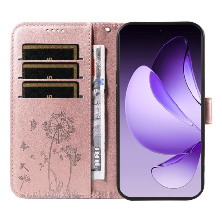 Чехол-книжка Dandelion Embossed Pattern Flip Leather для OPPO Reno13 Pro Global - золото