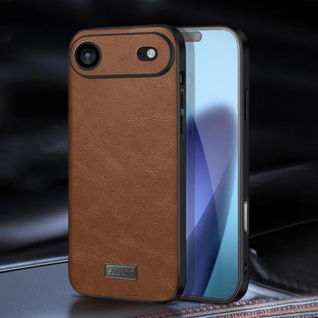 Чехол SULADA гибрид Handmade на iPhone Air - коричневый