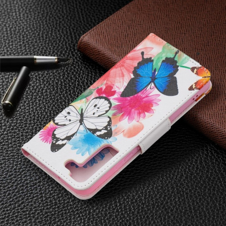 Чохол-книжка Colored Drawing Pattern для Samsung Galaxy S22 Plus 5G - Butterflies
