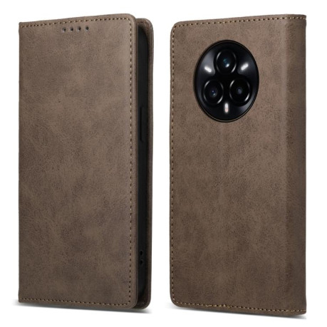 Чохол-книжка Business Solid Color Magnetic RFID Leather на Realme 14 Pro+ - коричневий