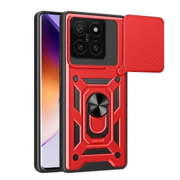 Противоударный чехол Camera Sliding для Xiaomi 14T 5G - красный