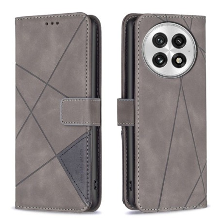 Чохол-книжка Rhombus Texture для OnePlus 13 - сірий