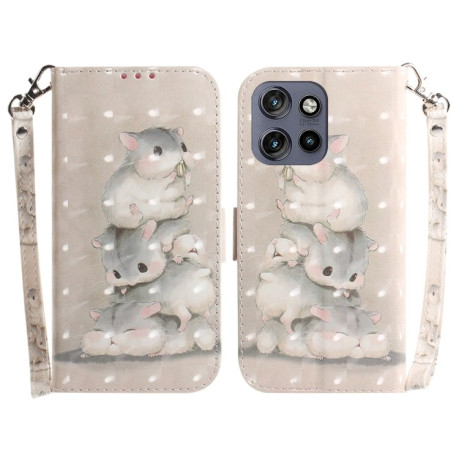 Чехол-книжка 3D Painting для Motorola Edge 50 Neo 5G Global - Squirrels