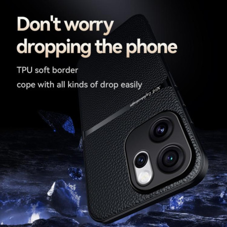 Чохол Litchi Leather Magnetic Full Coverage Shockproof на OPPO Reno15 5G Global — червоний