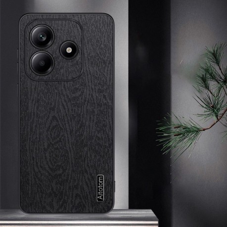 Чехол Tree Bark Leather Shockproof для Xiaomi Redmi Note 14 5G - синий