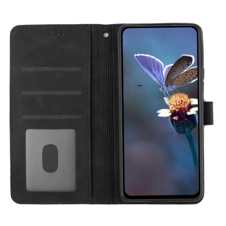 Чехол-книжка Flower Embossing Pattern для Motorola Edge 50 5G - черный