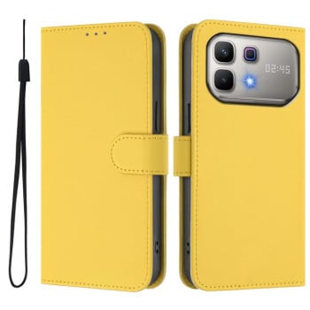 Чохол-книжка з м'яким покриттям (Skin Feel) з шнурком для Infinix Note 60 5G / Note 60 Pro 5G — лимонний