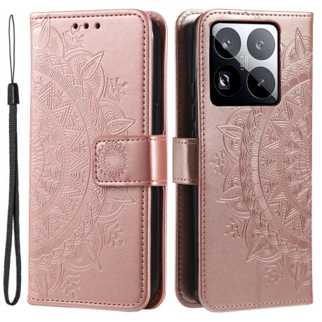 Чехол-книжка Totem Flower для Xiaomi 15 Pro - розовое золото