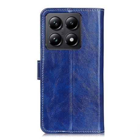Чехол-книжка Magnetic Retro Crazy Horse Texture на Xiaomi 14T Pro - синий