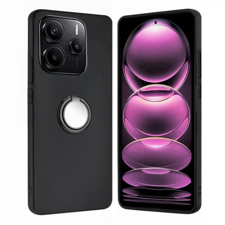Противоударный чехол Matte with Ring Holder для Xiaomi Redmi Note 14 4G 164.48mm - черный
