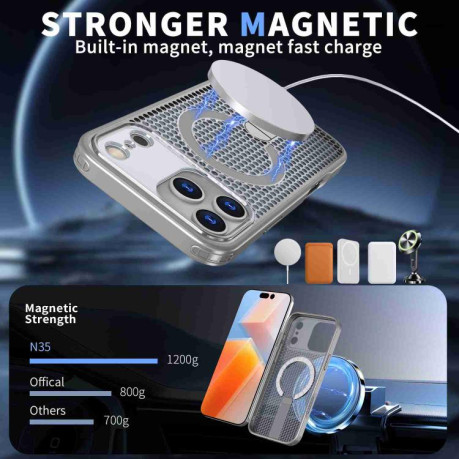 Чохол kalebol Honeycomb Cooling з MagSafe та підставкою на iPhone 17 Pro - сірий